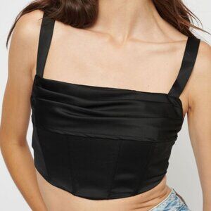 Dynamite Cowl Neck Bustier in Black